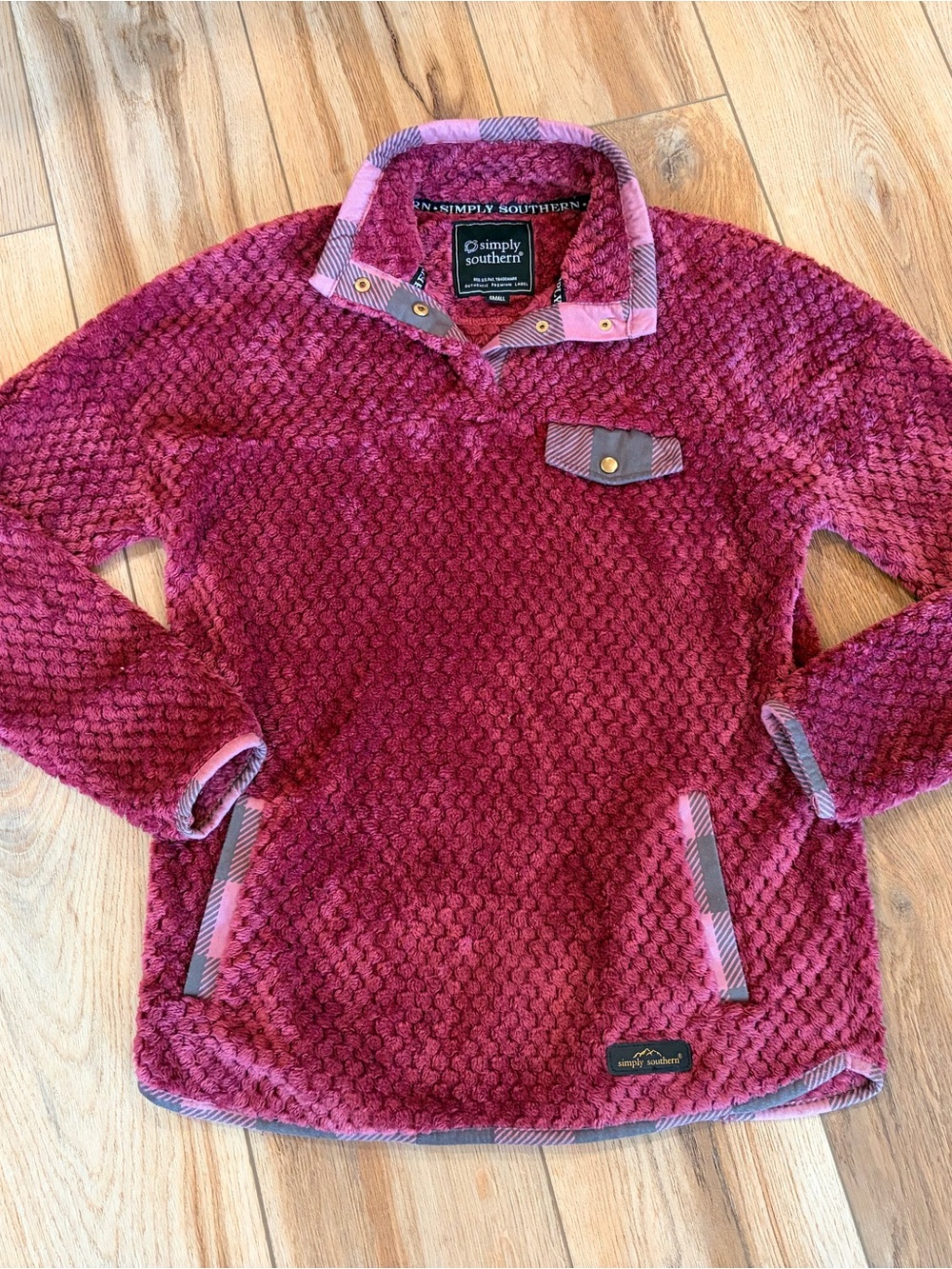 Simply Southern Plush Berry Snap Pullover